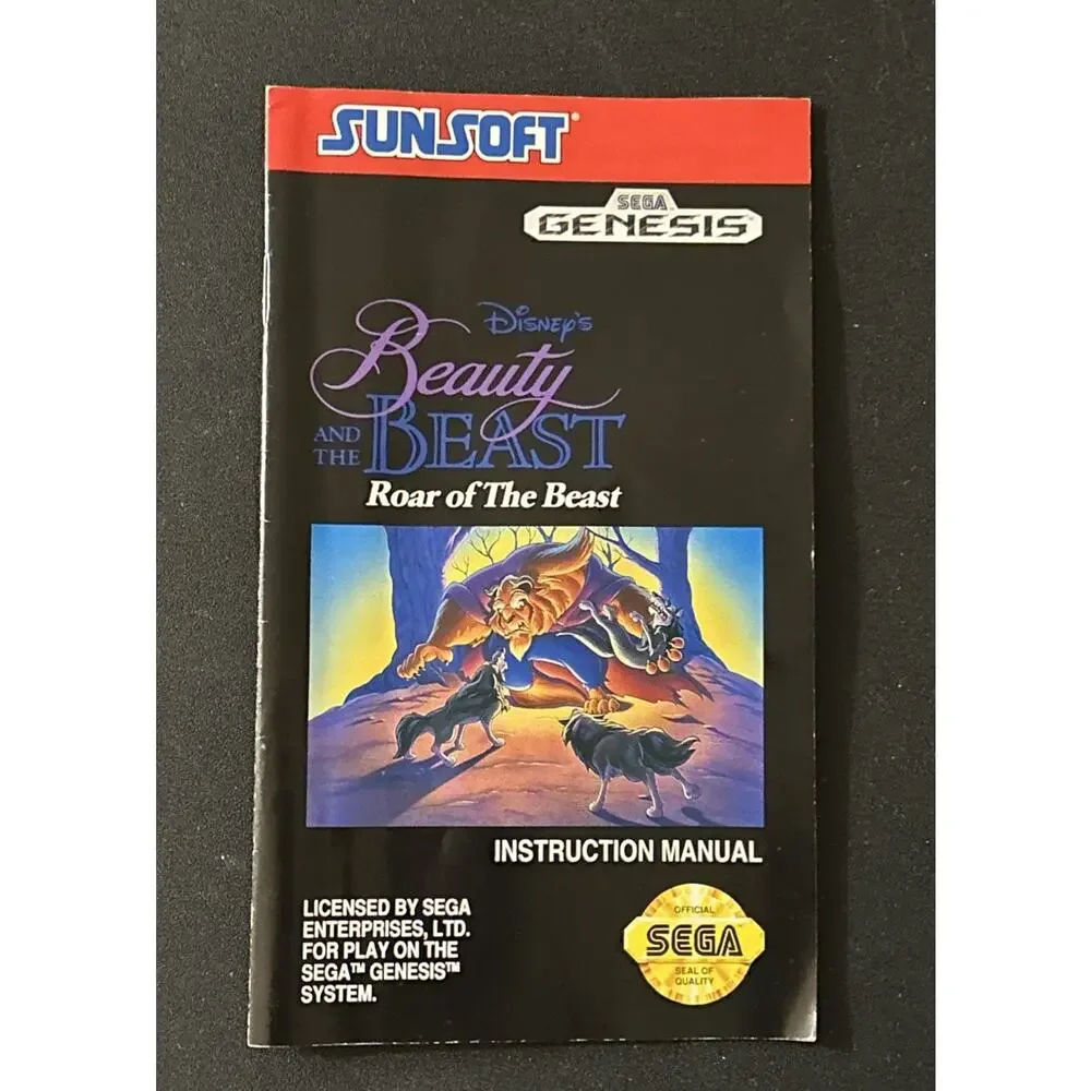 Beauty And The Beast Roar Of The Beast SEGA Genesis 1993 CASE & MANUAL ONLY